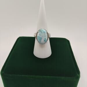 Sterling Silver Blue Larimar Ring Sz 6